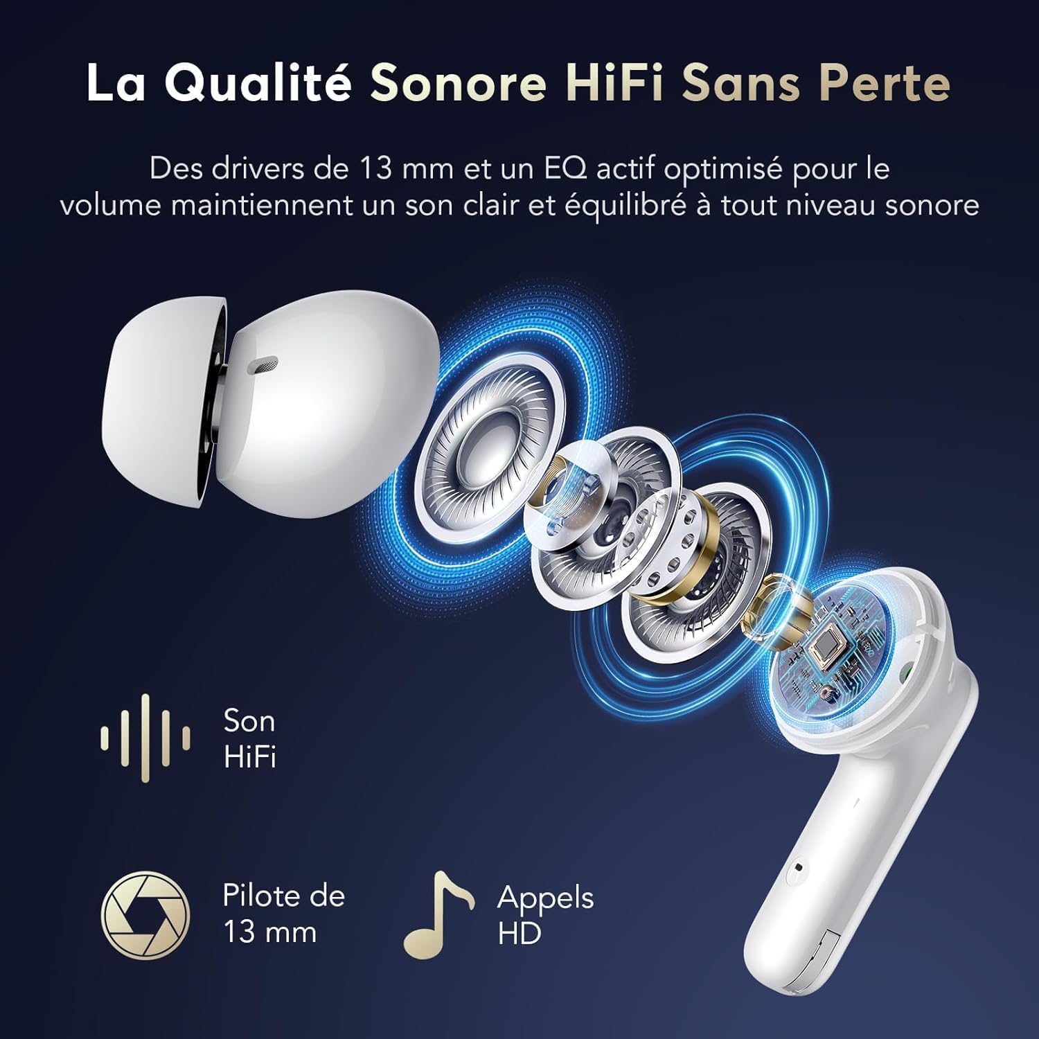 Thumbnail 1 de EUQQ Wireless Earbuds: Bluetooth 5.4 with Dual Noise Cancellation and IP7 Waterproof