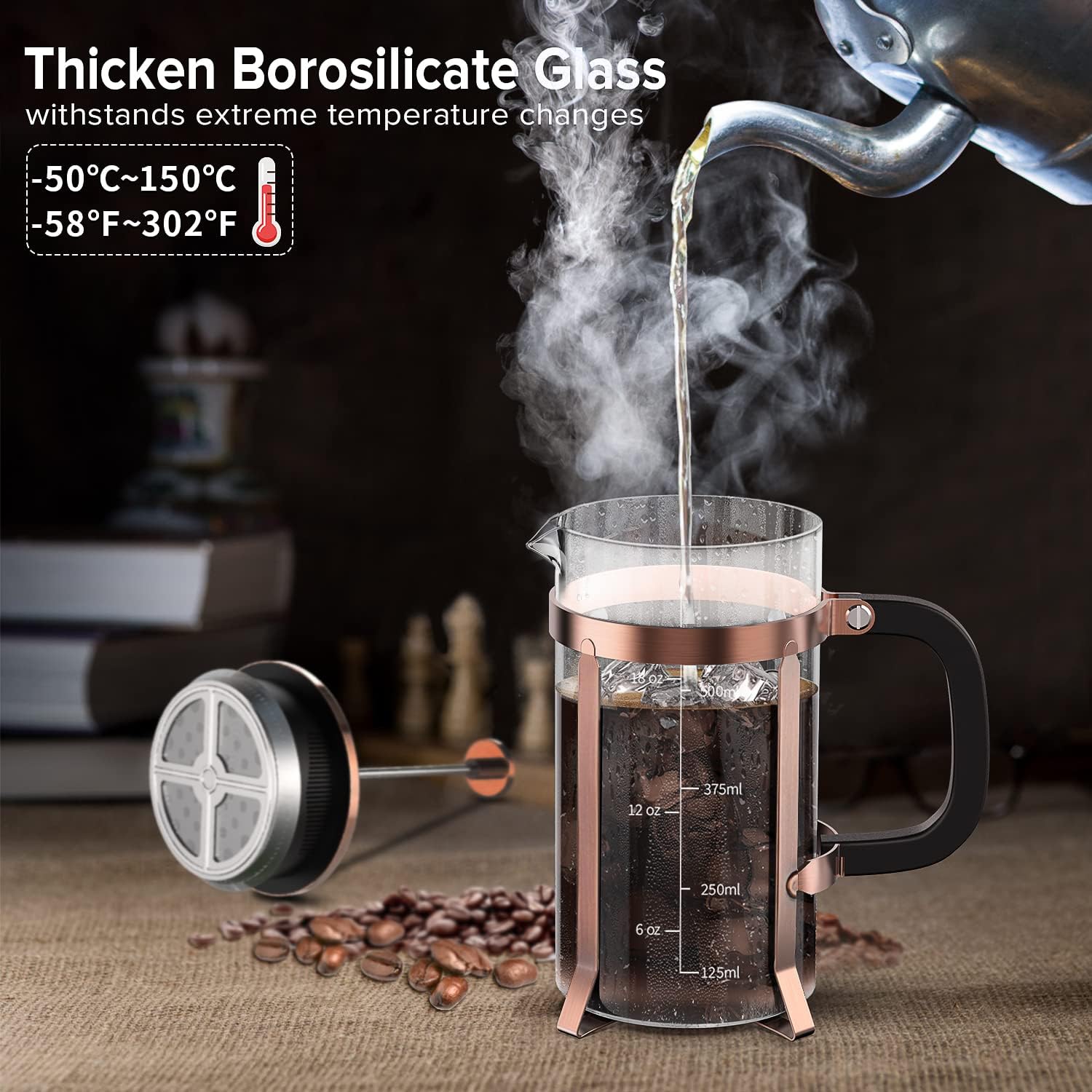 Detalle 2 de QUQIYSO 21 ounce French Press Coffee Maker