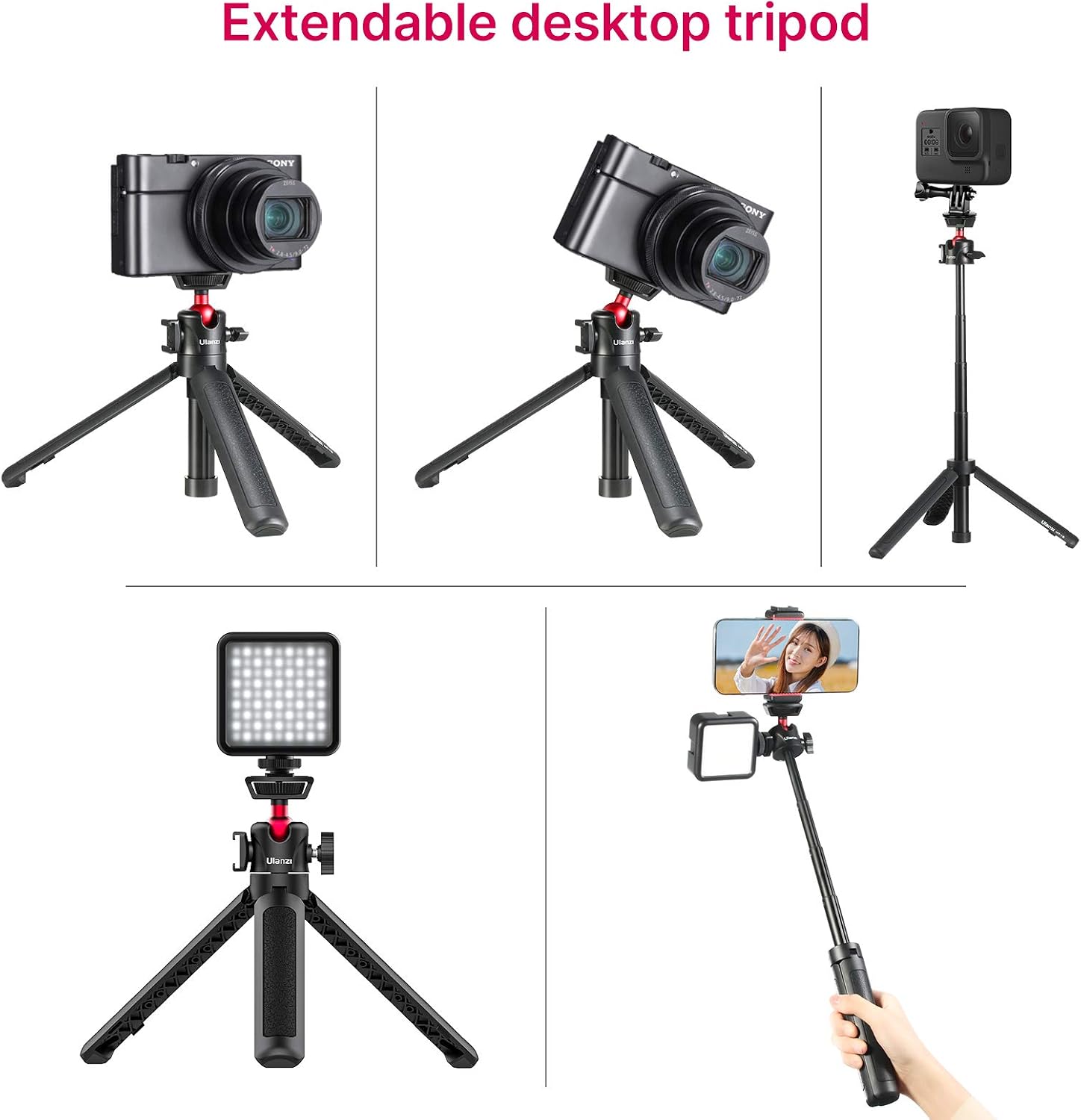 Thumbnail 1 de UURig MT-16 Extendable Tripod – Compact, Flexible 4-Level Adjustable Mini Tripod