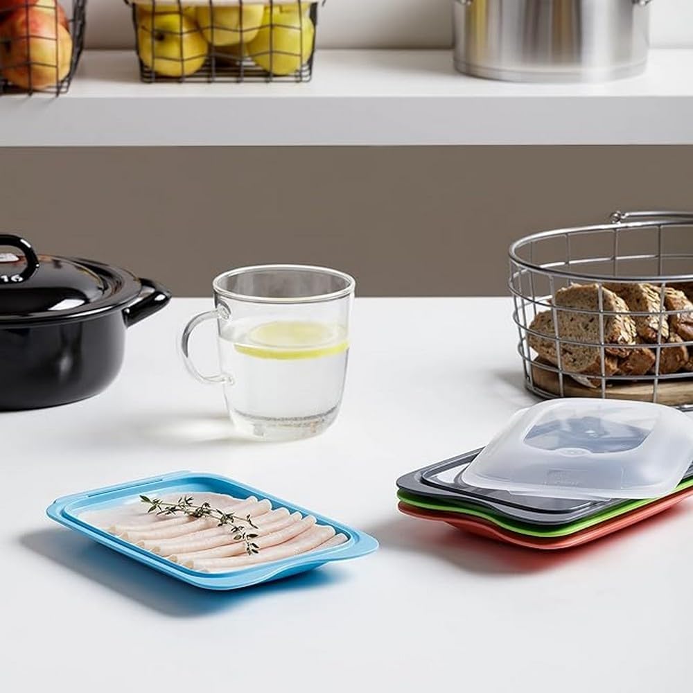 Detalle 2 de TATAY Porta Affettati per Frigorifero Fresh – Set di 4 contenitori impilabili 12x3,1x18 cm