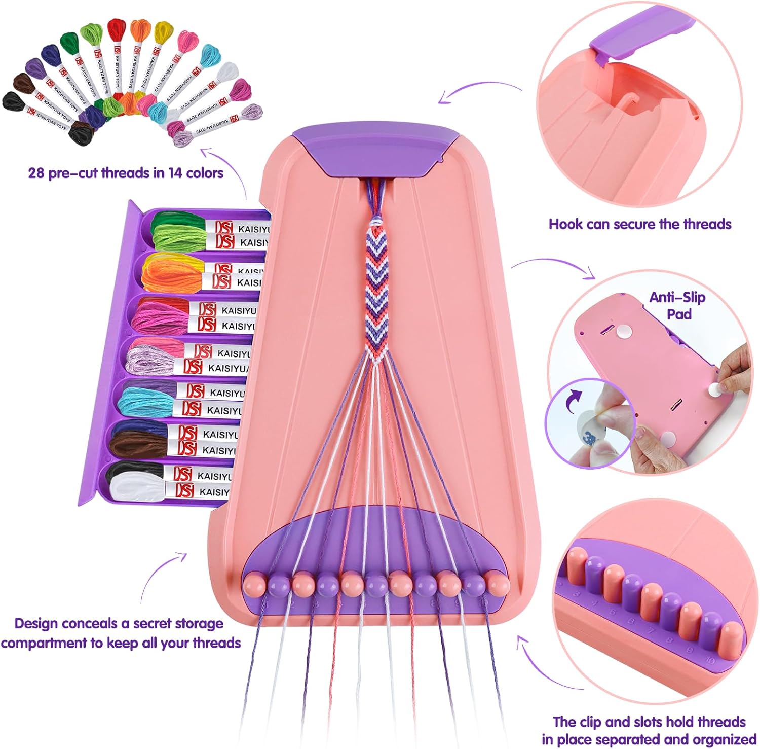 Thumbnail 1 de Kids Friendship Bracelet Kit for Ages 8-12
