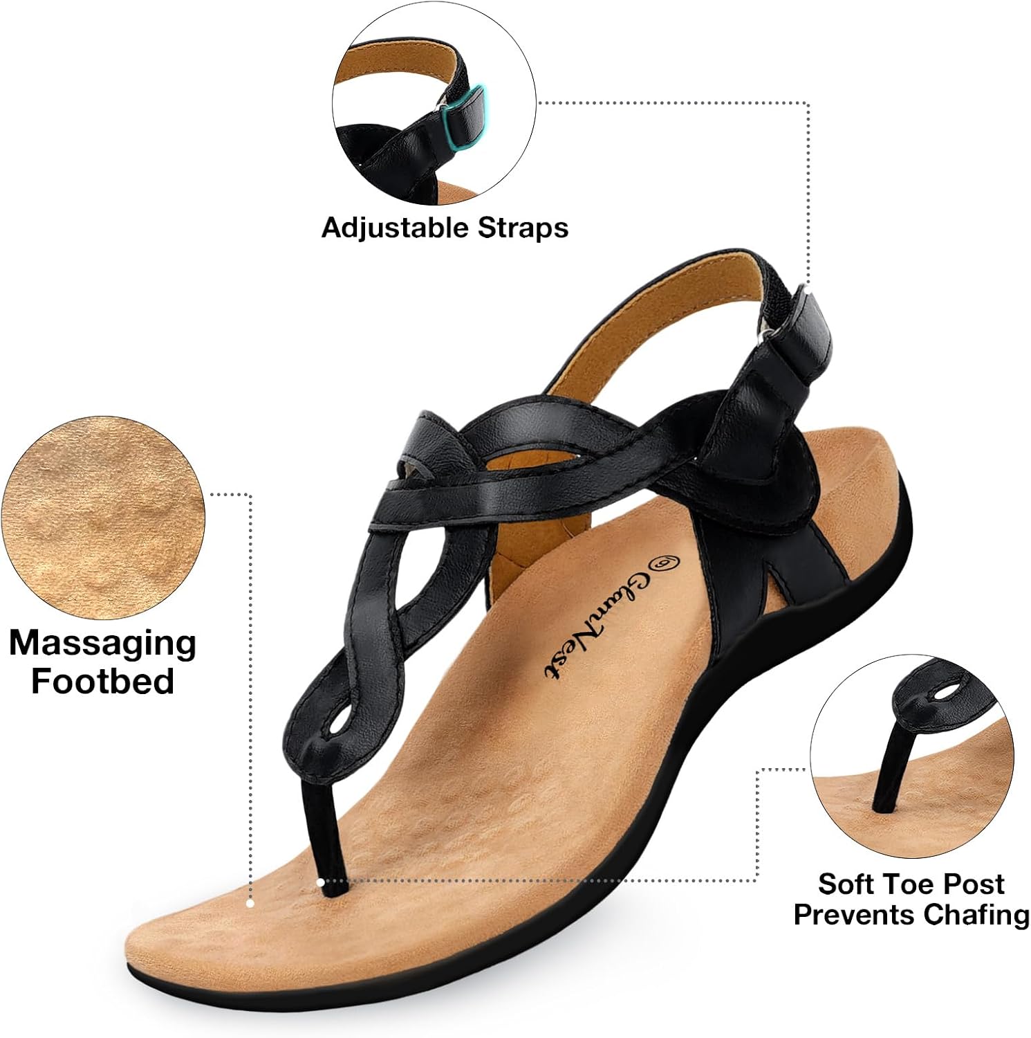 Detalle de Glamnest Women’s Orthopedic Arch Support Sandals