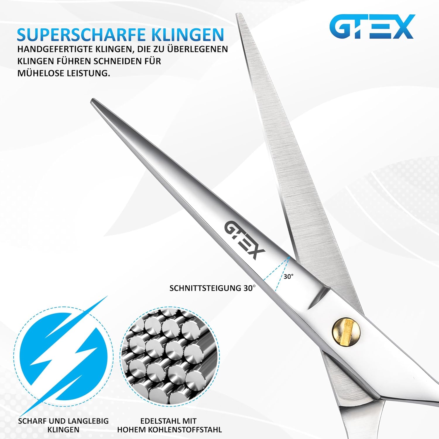 Detalle 2 de GTEX Haarschere 6,5 Zoll — Friseurschere ✂