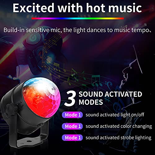Thumbnail 1 de CATPOWER Pack of 2 Sound Activated Party Lights with UK Plug – Indoor RGB Strobe DJ Lighting