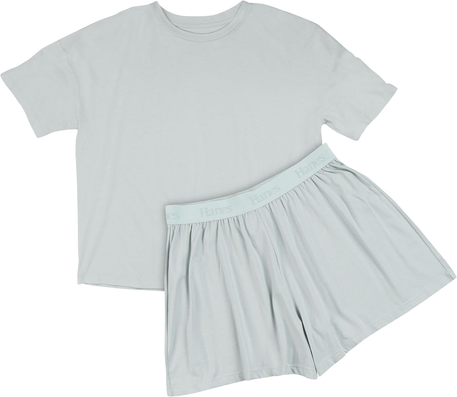 Detalle de Hanes Women’s SupertSoft Original Two-Piece Pajama Set (T-Shirt & Sleep Shorts)
