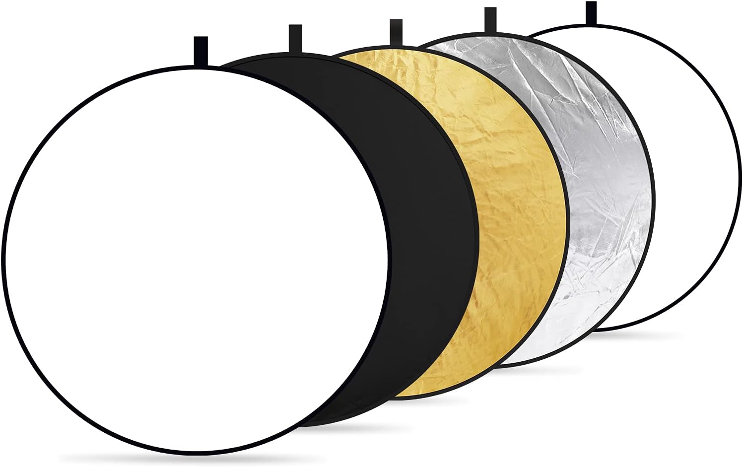 Thumbnail 3 de NEEWER 43 inch (110cm) 5-in-1 Collapsible Light Reflector / Diffuser (Translucent, Silver, Gold, White & Black)