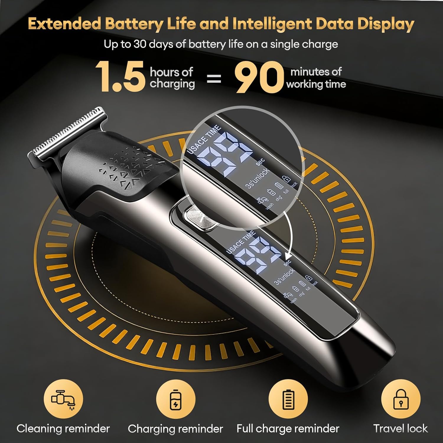 Detalle de 6-in-1 Beard Trimmer Men: Cordless Grooming Kit for Face, Nose, Body and More