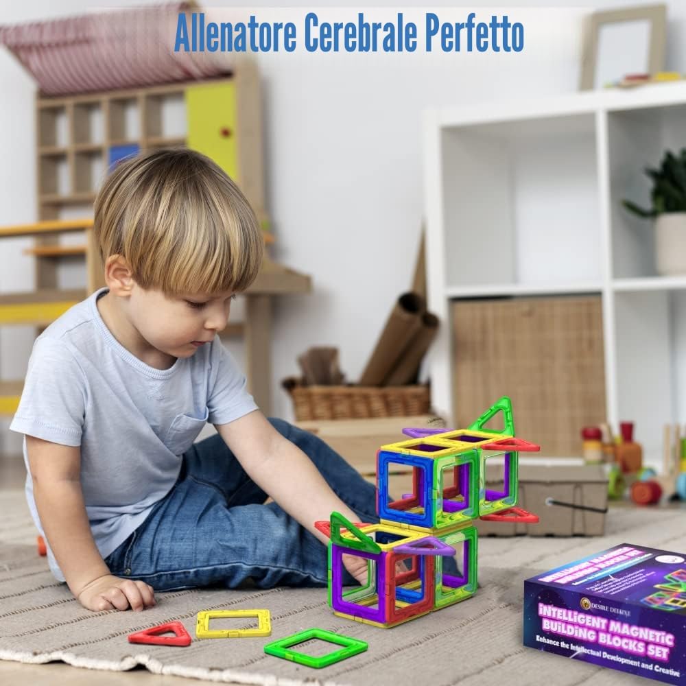 Detalle de Mattonelle magnetiche giocattolo STEM: blocchi magnetici educativi per bambini dai 3 anni