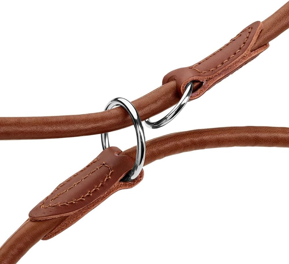 Detalle 2 de Hunter Verstellbare Hundeführleine Round & Soft Canadian UP – Cognac, 200 cm, Made in Germany