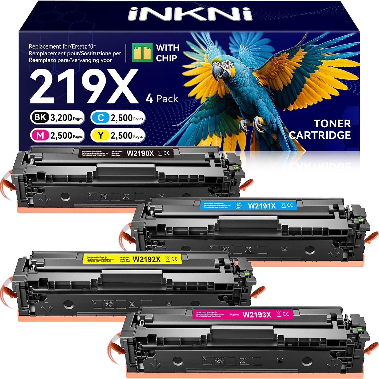 Detalle de 219X (Mit Chip) Toner-Set (4er-Pack) für HP Color LaserJet Pro 3302/3202 – integrierter Chip