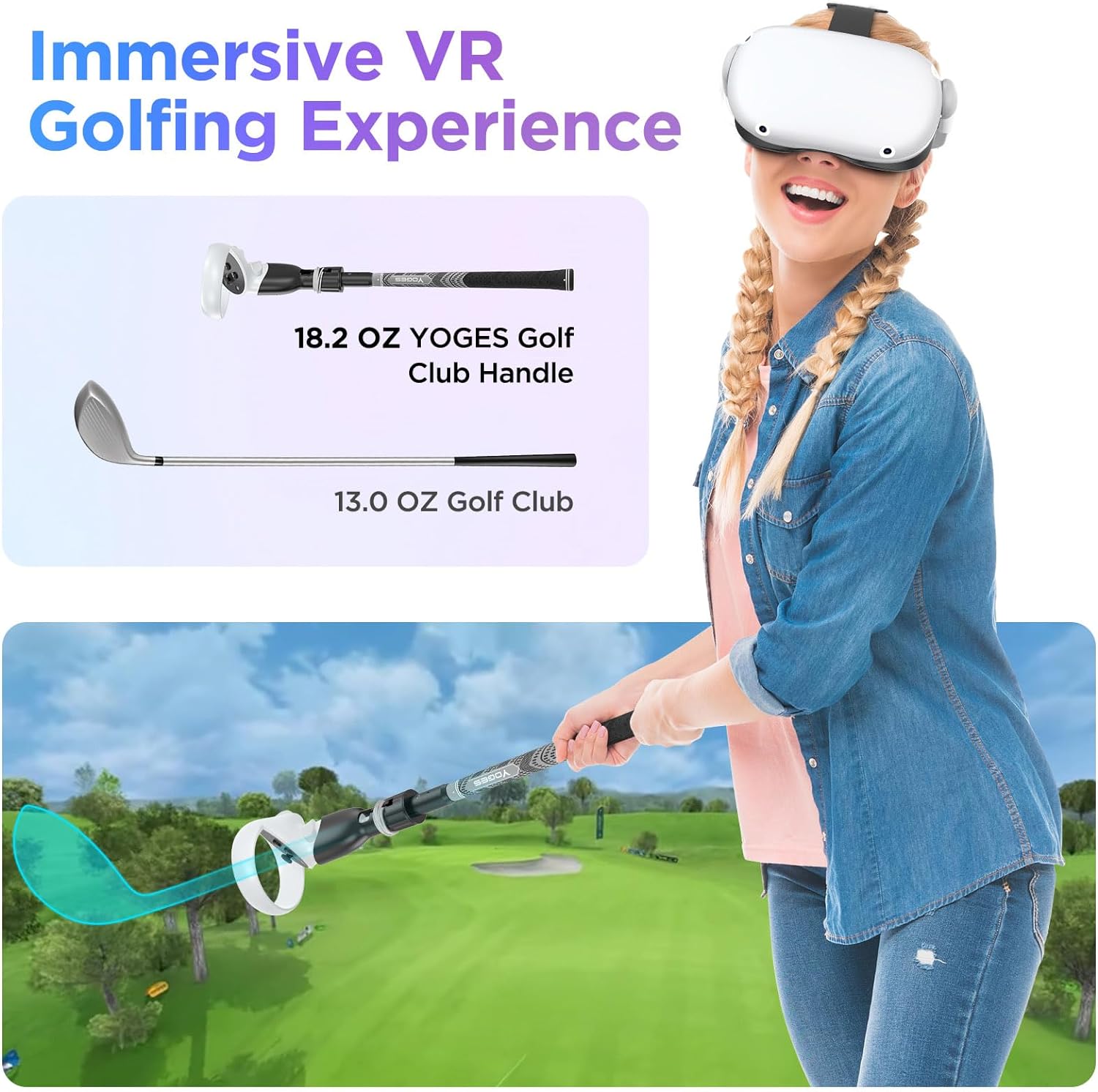 Thumbnail 4 de YOGES VR Golf Club Handle for Oculus Quest 2