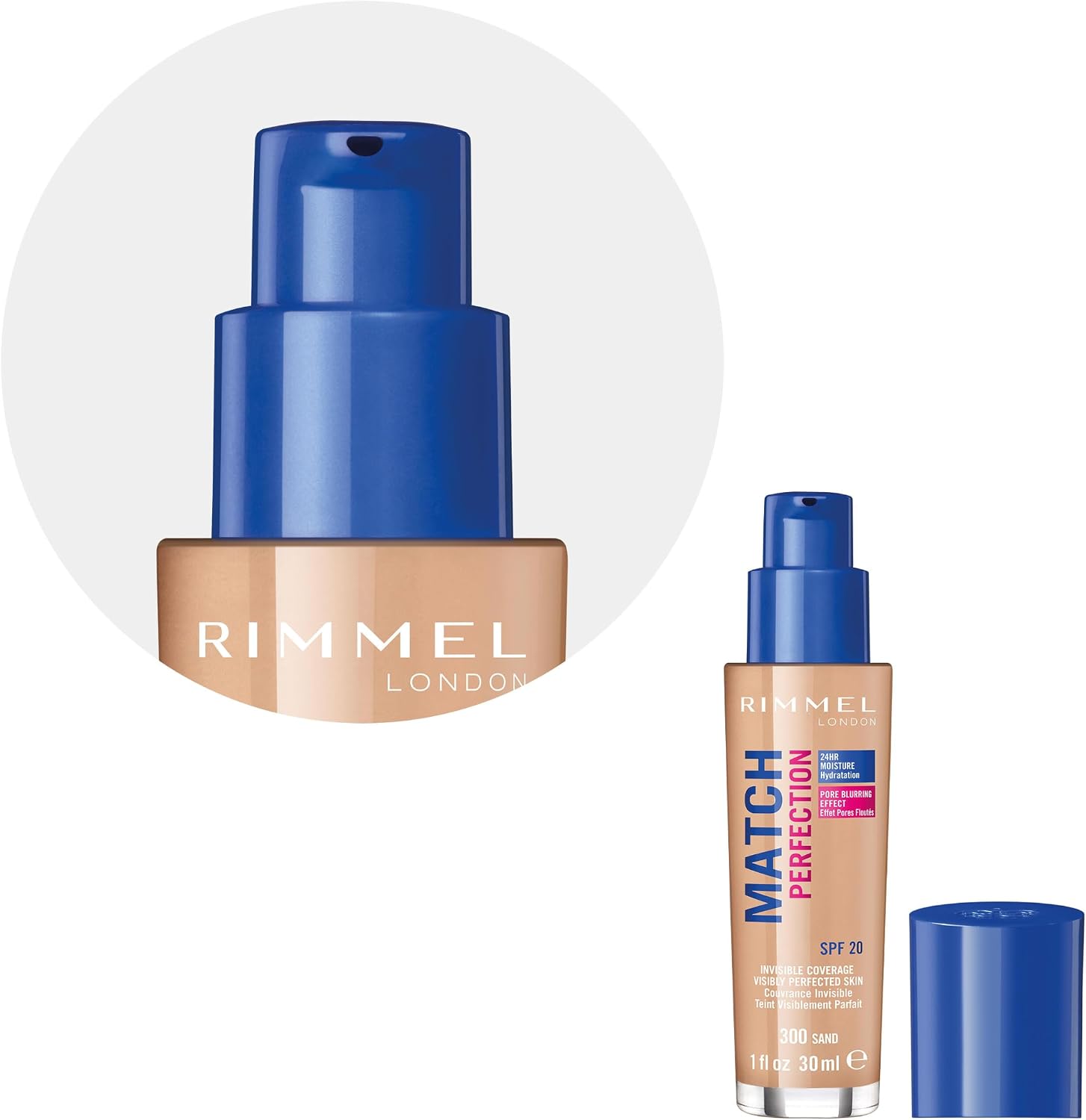 Detalle de Rimmel Match Perfection 34778804300 Foundation, 300 Sand, SPF20