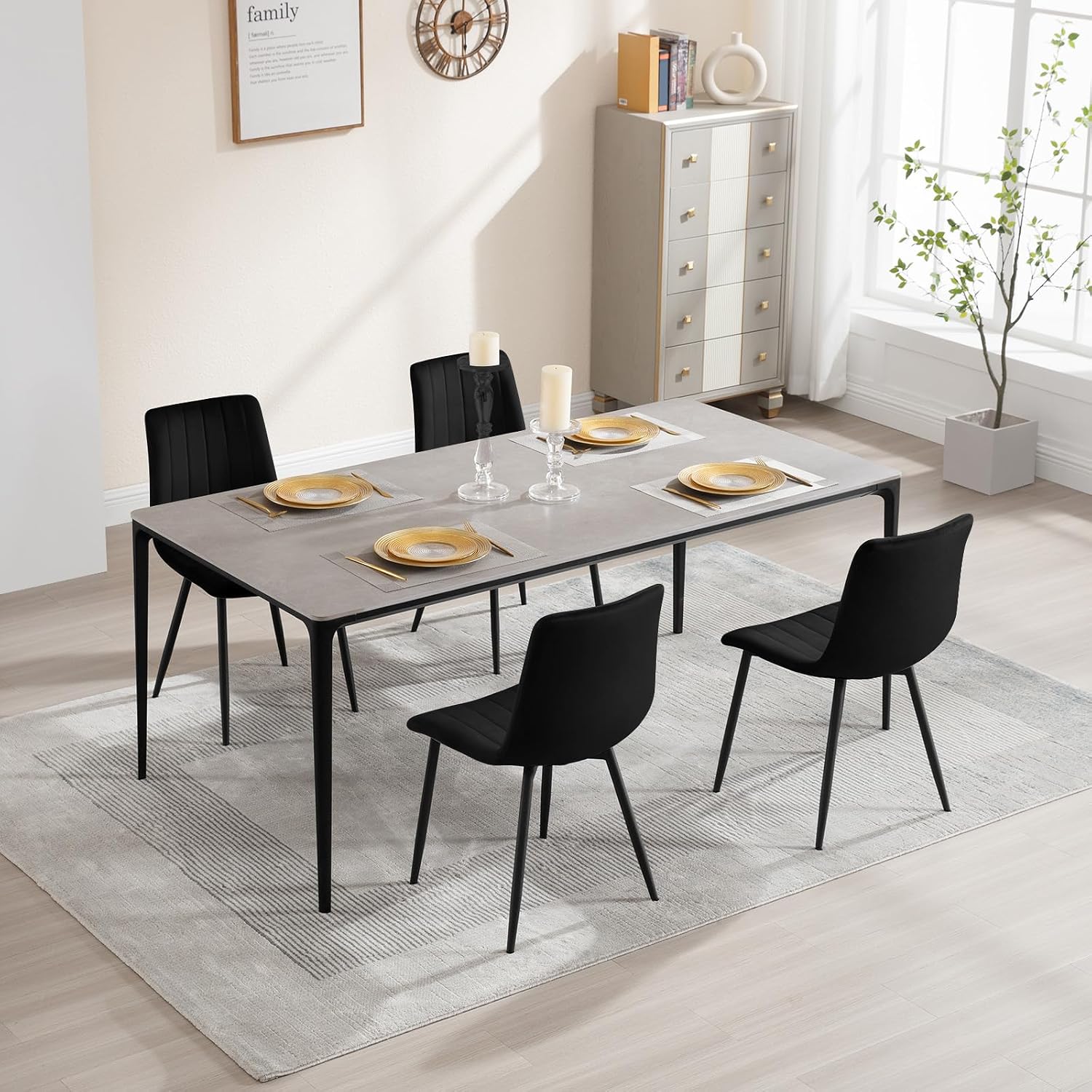 Detalle 2 de Klihome Esszimmerstühle 4er Set, 150 kg