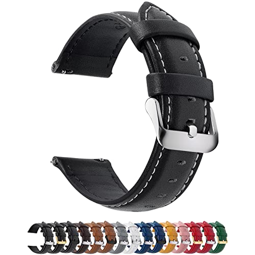 Detalle de Fullmosa Bracelet en Cuir Véritable 20 mm pour Montre Connectée – Confort et élégance