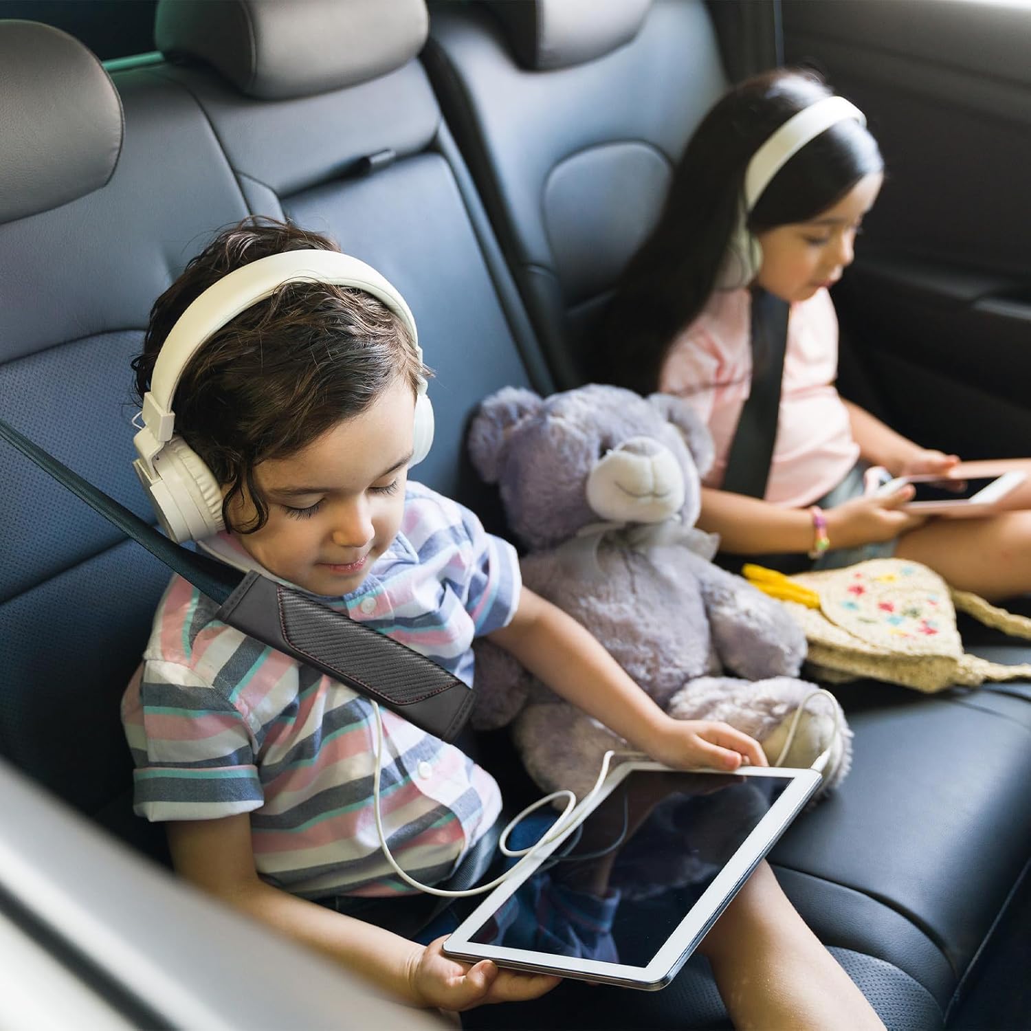 Detalle 2 de Flintronic protège-ceinture de sécurité pour voiture (pack de 3) universel, pour enfants et adultes