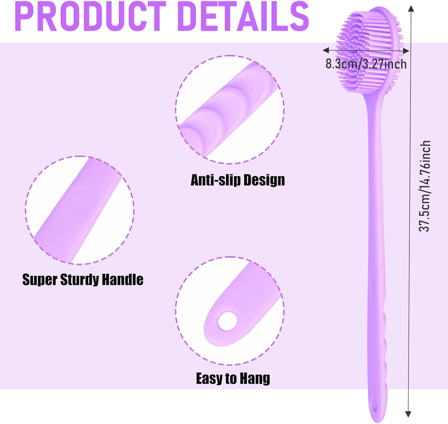 Detalle 2 de KXF Silicone Back Scrubber 37.5cm long handle