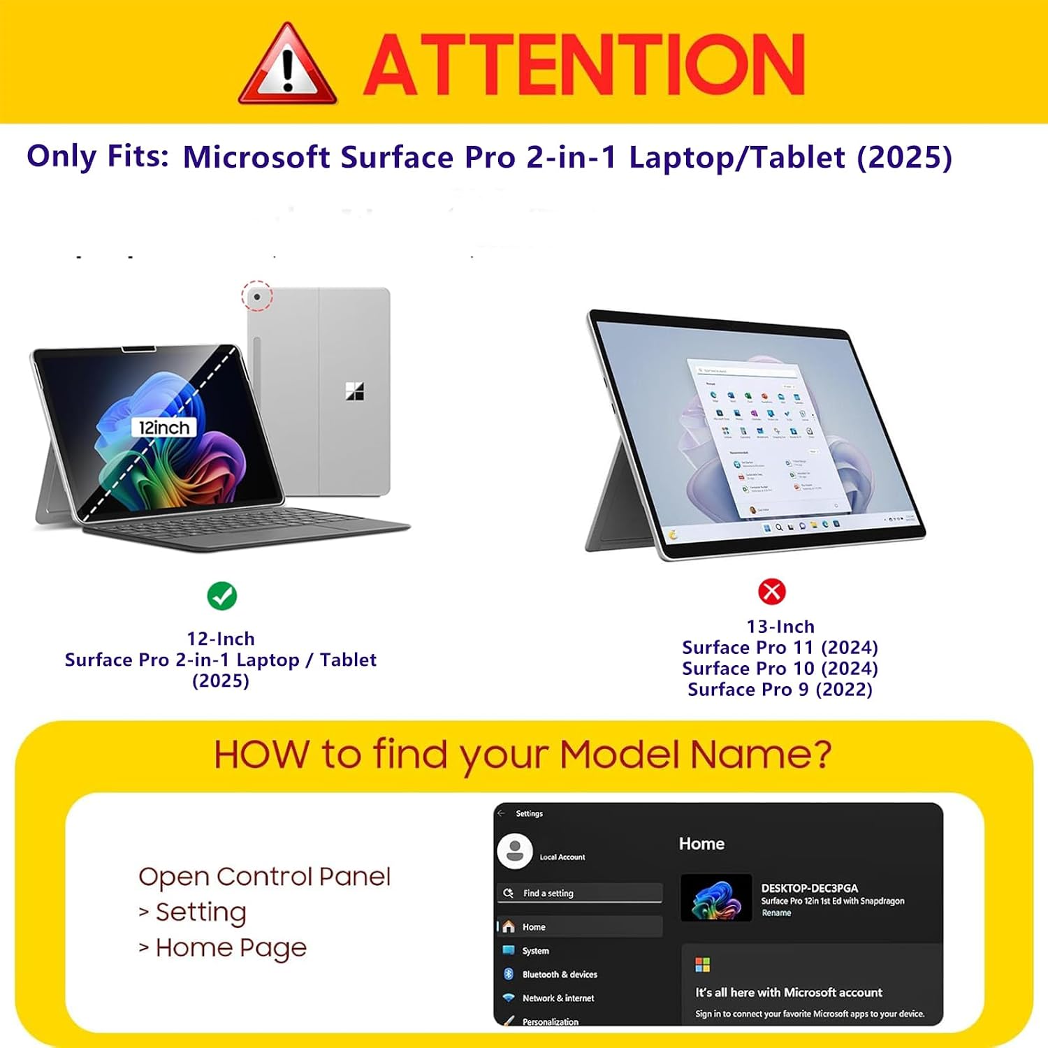 Detalle 2 de ProCase Displayschutzfolie aus gehärtetem Glas für Surface Pro 12" (2025) – 2er Pack