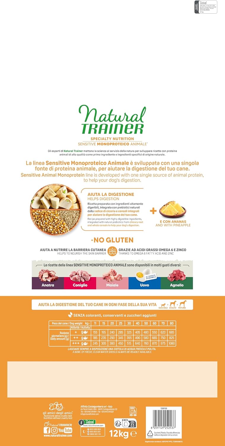 Detalle de Trainer Sensitive No Gluten Adult con Salmone e Cereali Integrali – 12 kg
