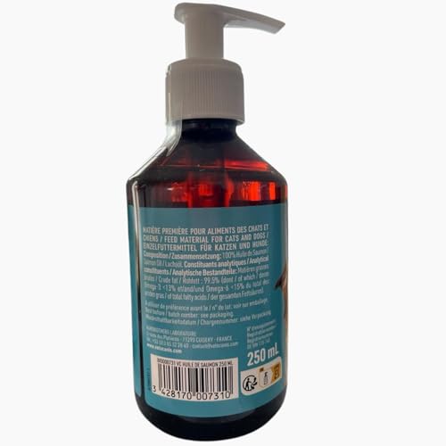 Detalle de Vetocanis Huile de Saumon pour Chien et Chat – 250 ml, complément alimentaire riche en oméga 3 et 6