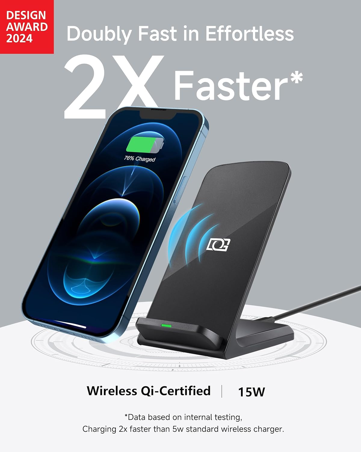 Detalle 2 de DGPLUS Wireless Phone Charger Stand 15W