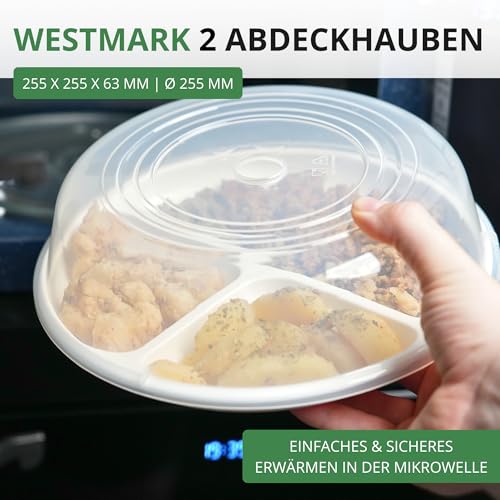 Detalle 2 de Westmark Mikrowellen-Abdeckhauben, 2er-Set, Durchmesser 25 cm – Transparent