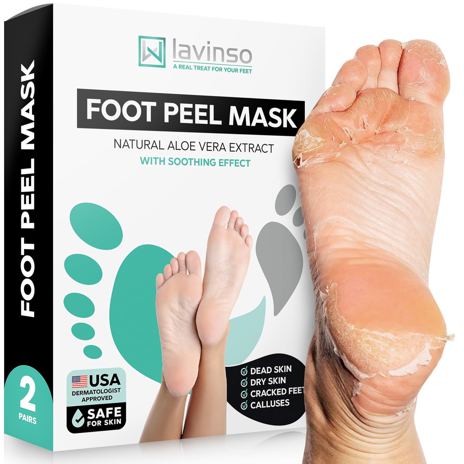 Detalle de Lavinso Foot Peel Mask – 2-Pack ⚙