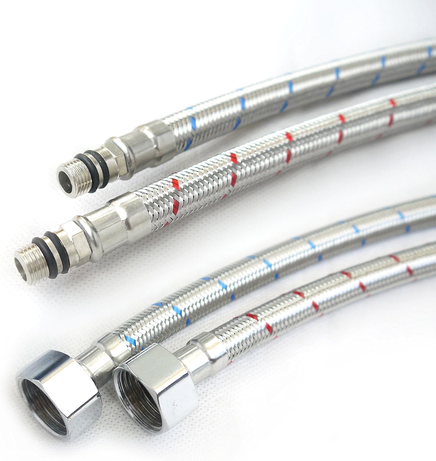 Thumbnail 6 de Xcel Home™ 2 Pipes (Pair) 12mm (M12) x 1/2 BSP, 300mm | 5 Lengths | Flexi Tap Connectors for Monobloc Taps