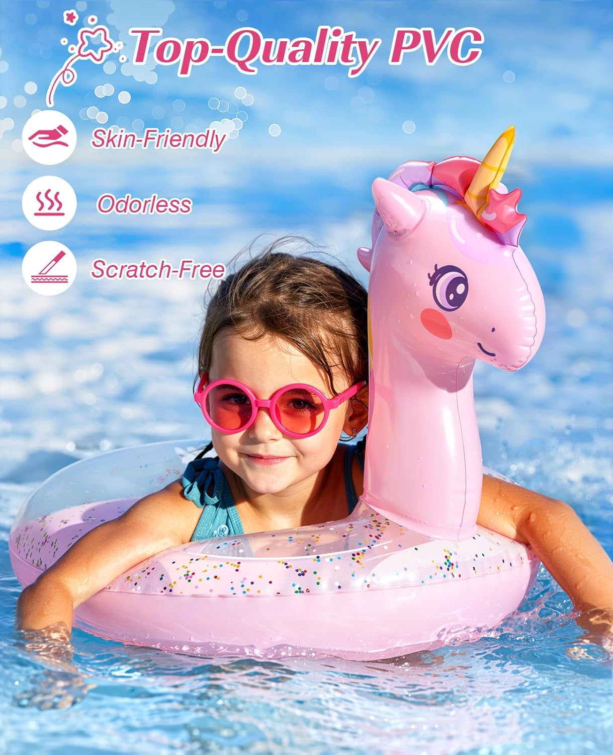 Thumbnail 1 de HeySplash Unicorn Pool Floats Kids: Fun, Safe, and Easy to Inflate for Summer Water Play