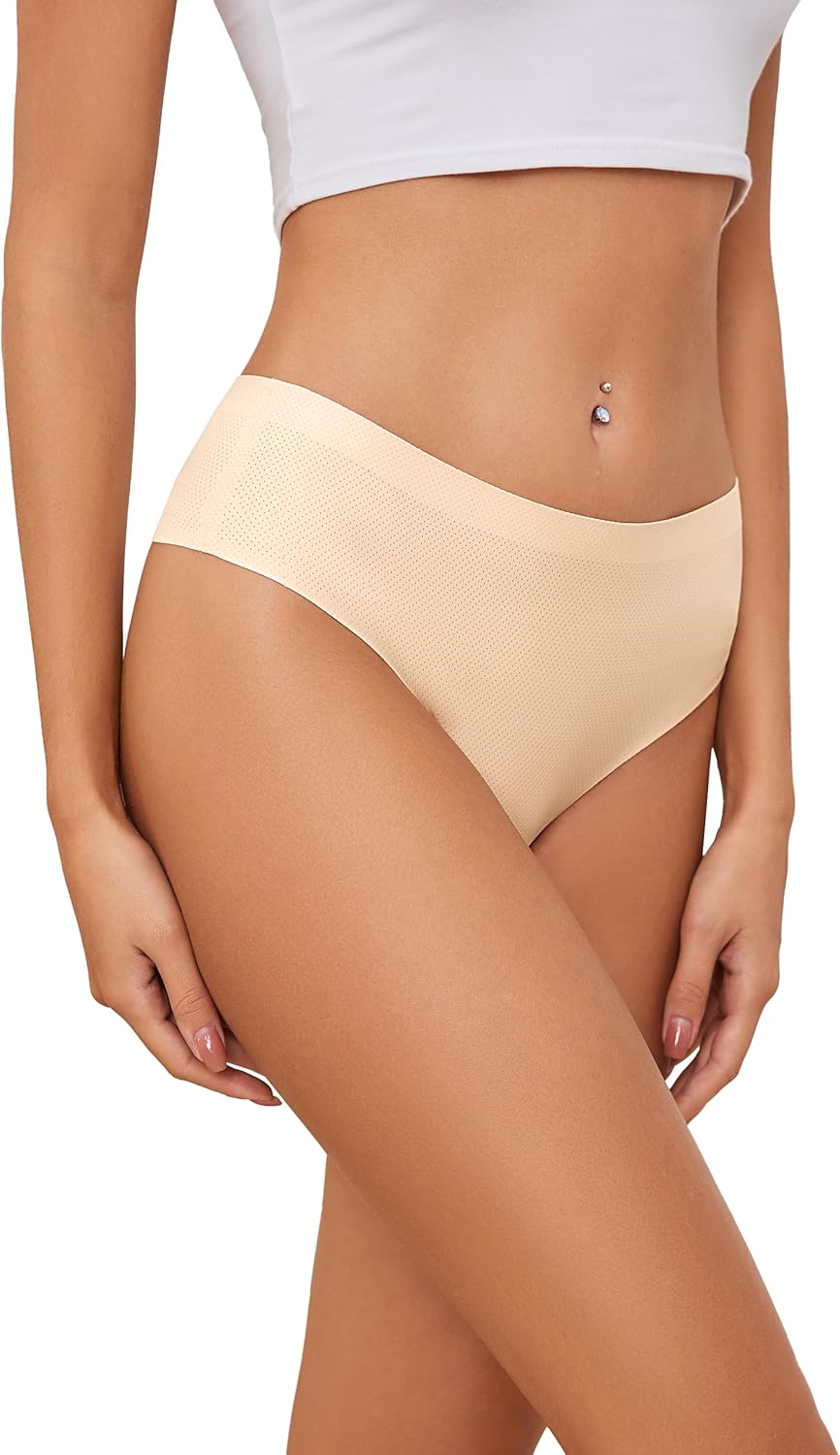 Thumbnail 1 de VOENXE perizoma donna senza cuciture a vita alta – slip tanga invisibili in microfibra (confezione da 5)