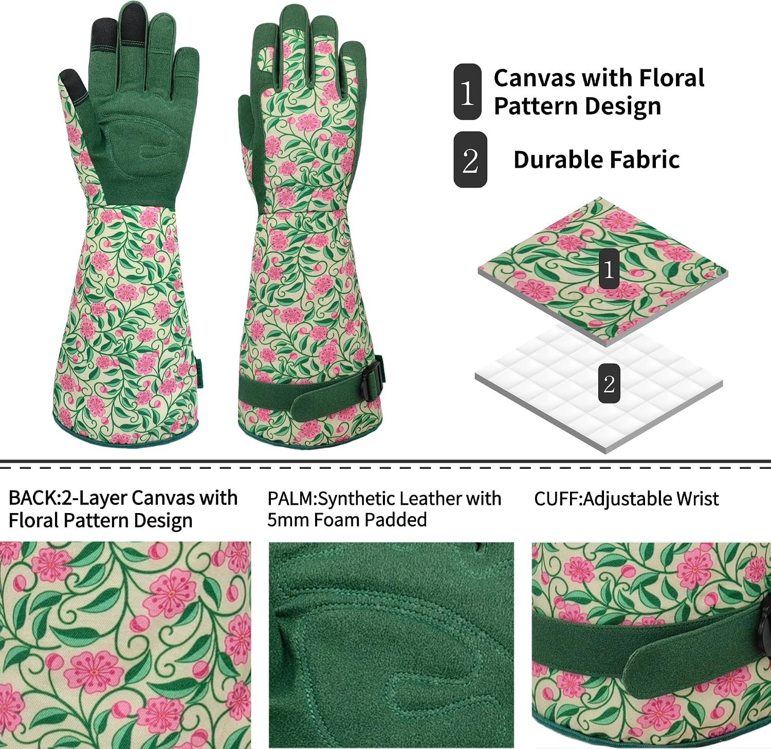 Detalle de SAVJOB Gardening Gloves with Canvas