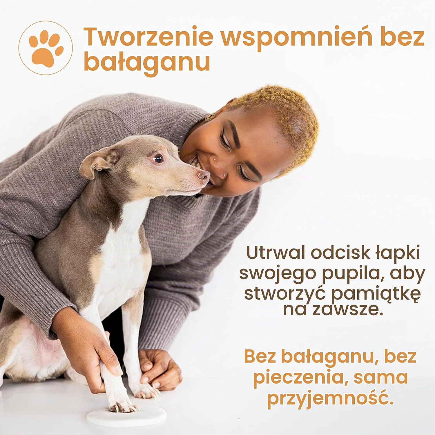 Detalle de Pearhead Pet Paw Prints – zestaw z gliną do wykonania odcisku łapy