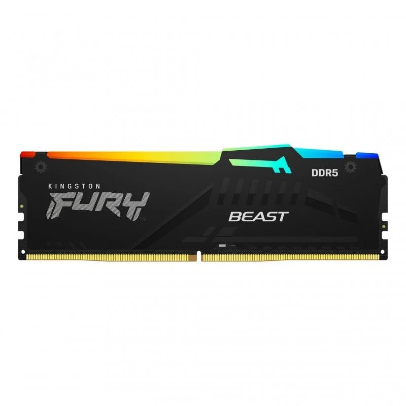 Detalle de Kingston FURY Beast DDR5 RGB 32GB 6000MHz: memoria RAM de alto rendimiento para gamers y creadores