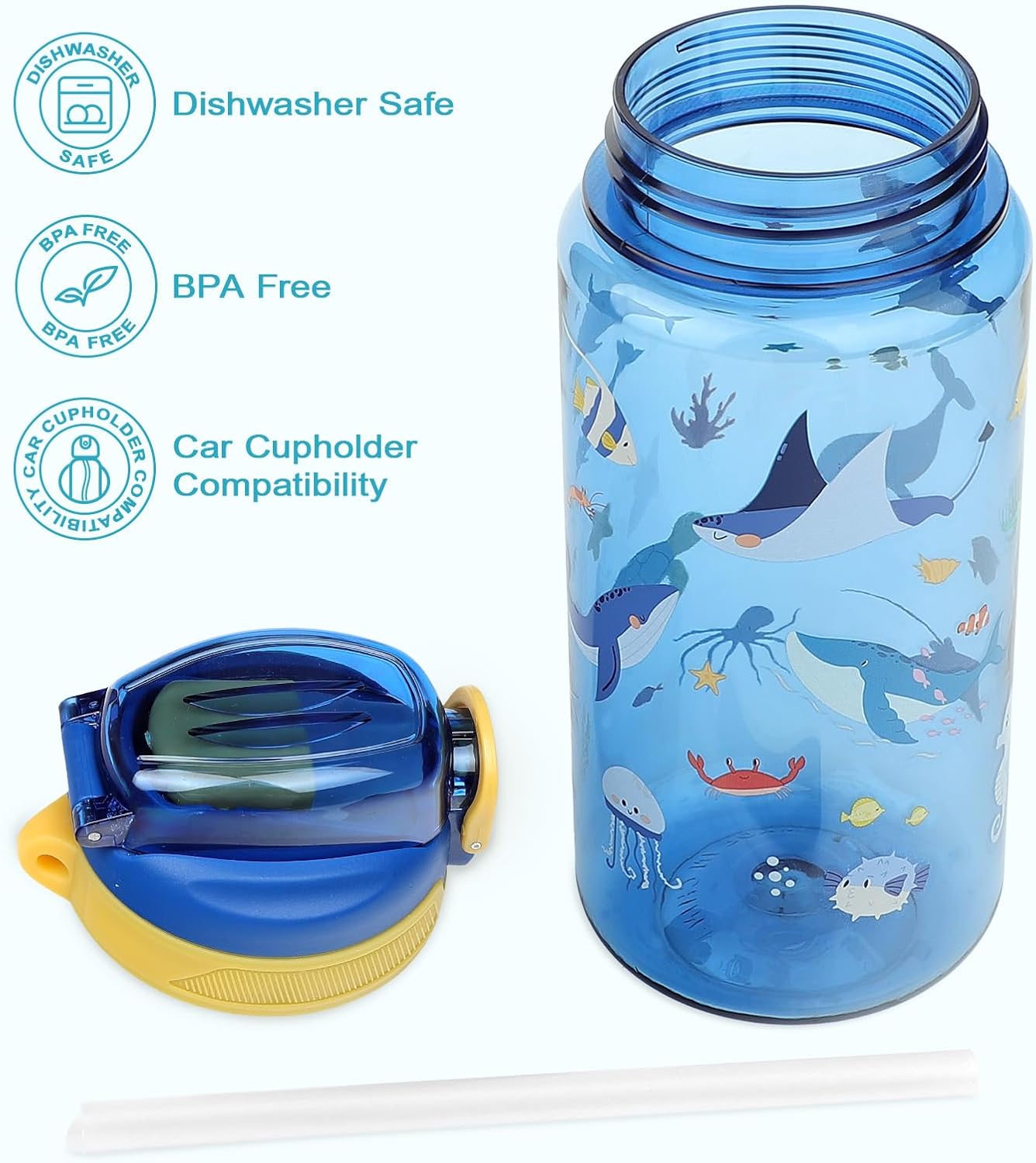 Detalle 2 de wooshwa Kinder-Trinkflasche 600 ml Meerestiere