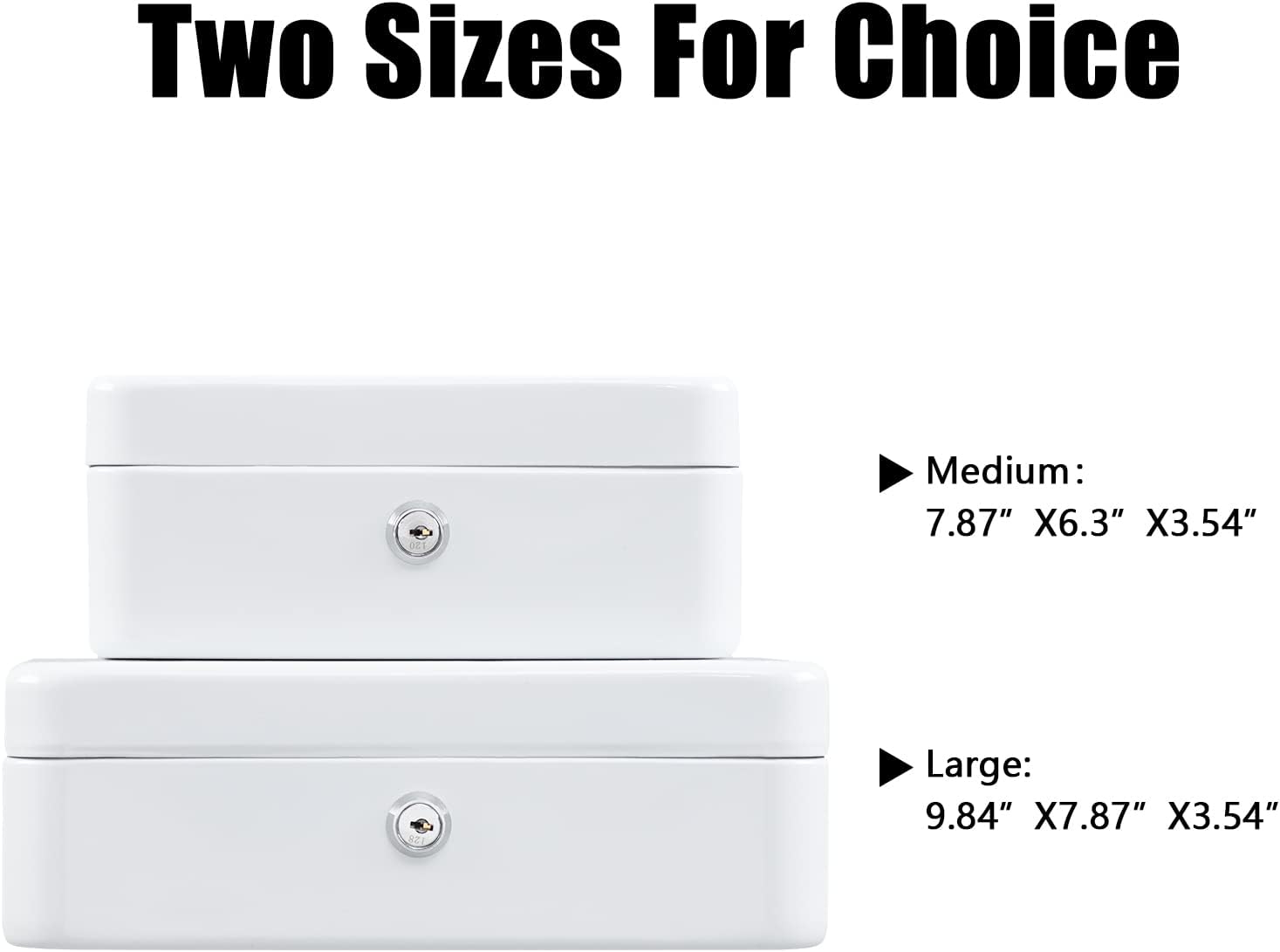 Thumbnail 6 de KYODOLED P0126 Medium Cash Box with 5-Compartment Tray, Key Lock, White