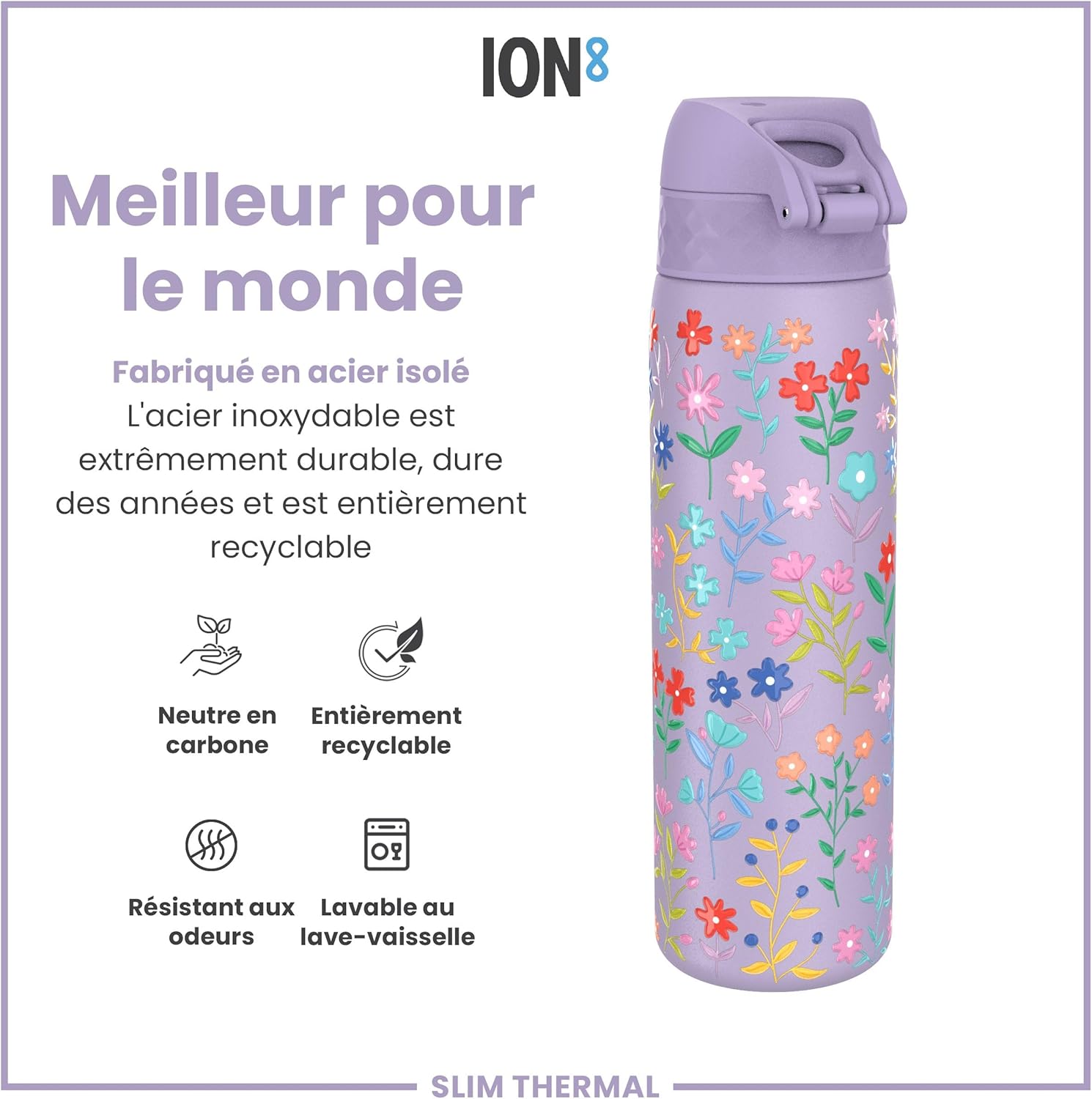 Thumbnail 4 de Ion8 Gourde Isotherme Inox 500 ml – Anti-Fuite, Facile à Ouvrir, Lavable au Lave-Vaisselle
