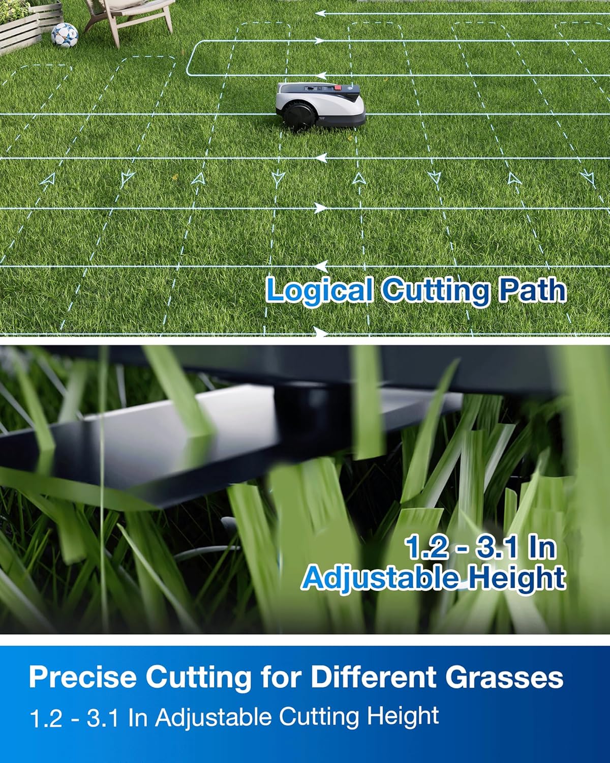 Thumbnail 6 de ECOVACS GOAT O1000 RTK Robot Lawn Mower with Perimeter Wire-Free Vision, Zero-Edge Cutting