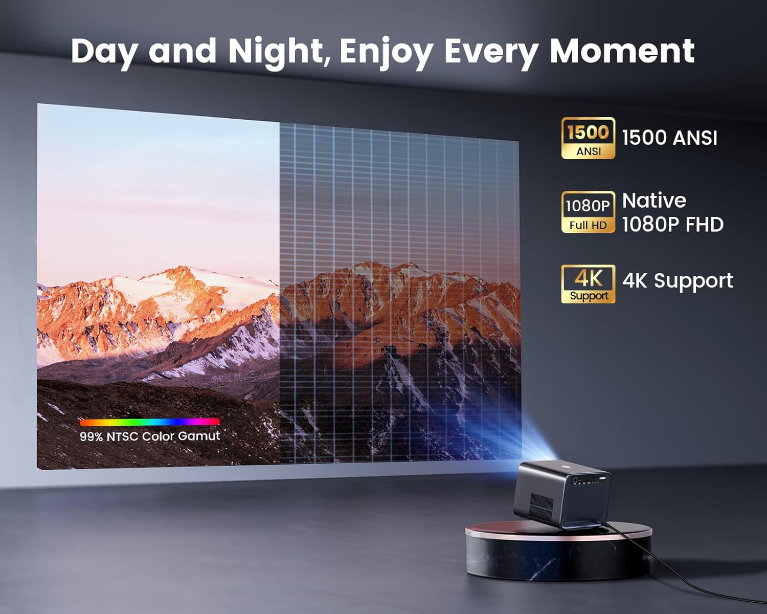 Thumbnail 3 de WiMiUS K9 1080P projector with Netflix access