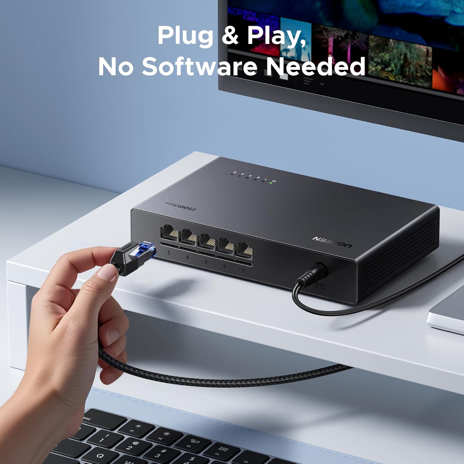 Detalle de UGREEN 2.5Gbps Network Switch 5 Port
