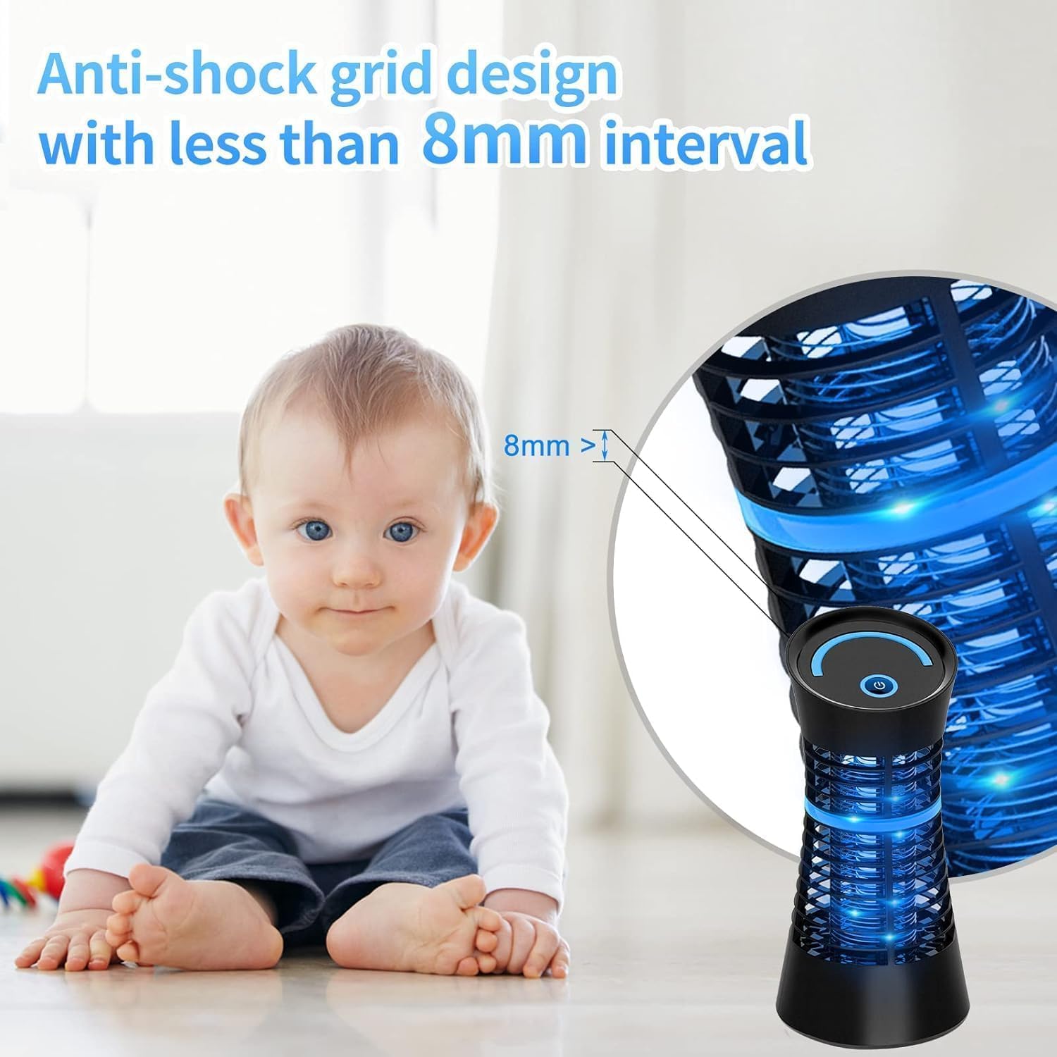 Thumbnail 3 de Regevo Elektrischer Insektenvernichter 1000V, 4W – UV-Licht, 360° Mückenlampe, leiser Innenbereichschutz