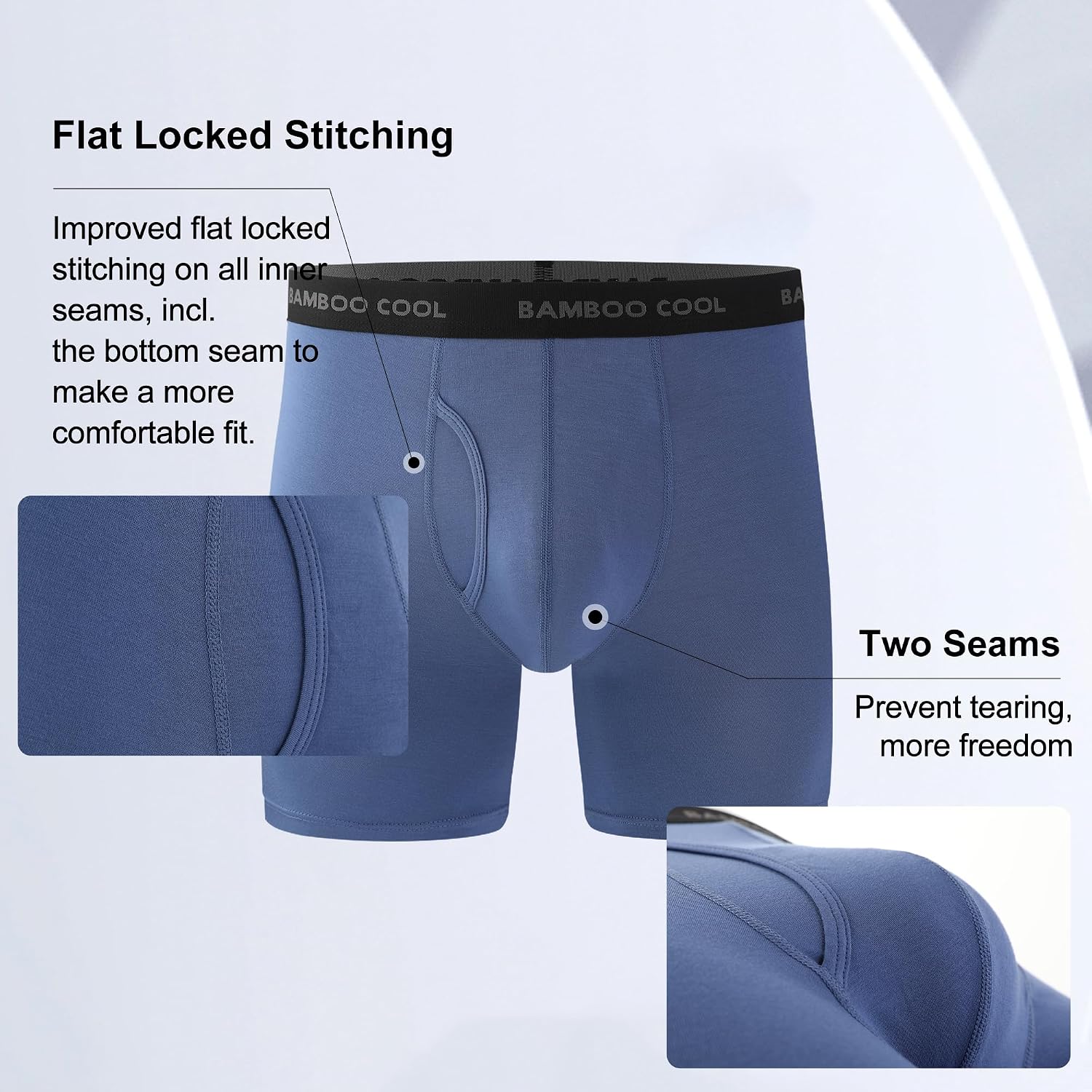 Thumbnail 5 de BAMBOO COOL Men's Boxer Briefs, Bamboo Viscose Blend, Moisture-Wicking, Open Fly