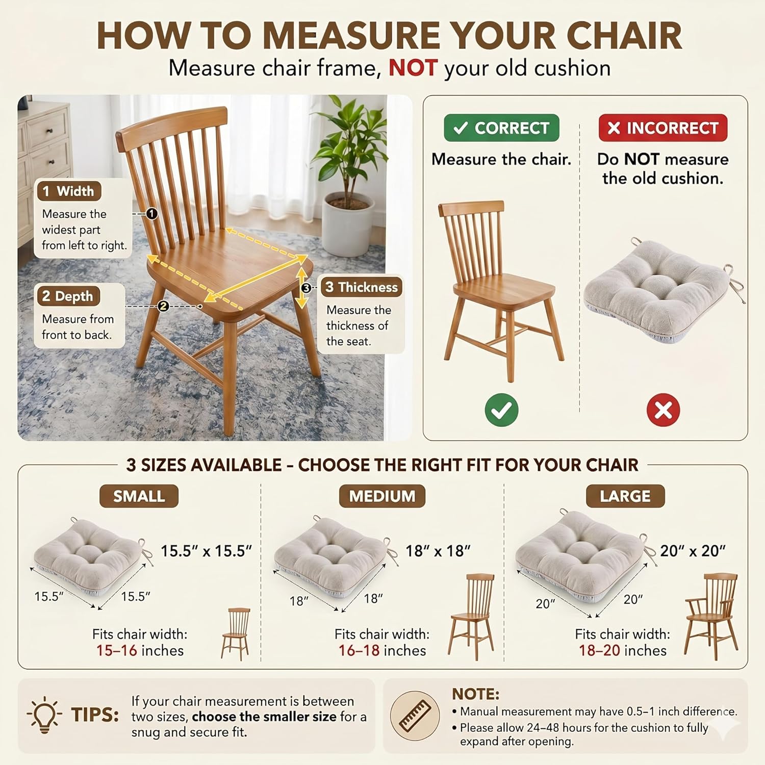 Detalle 2 de BETU Chair Cushions 3.5" Thick Seat Pad