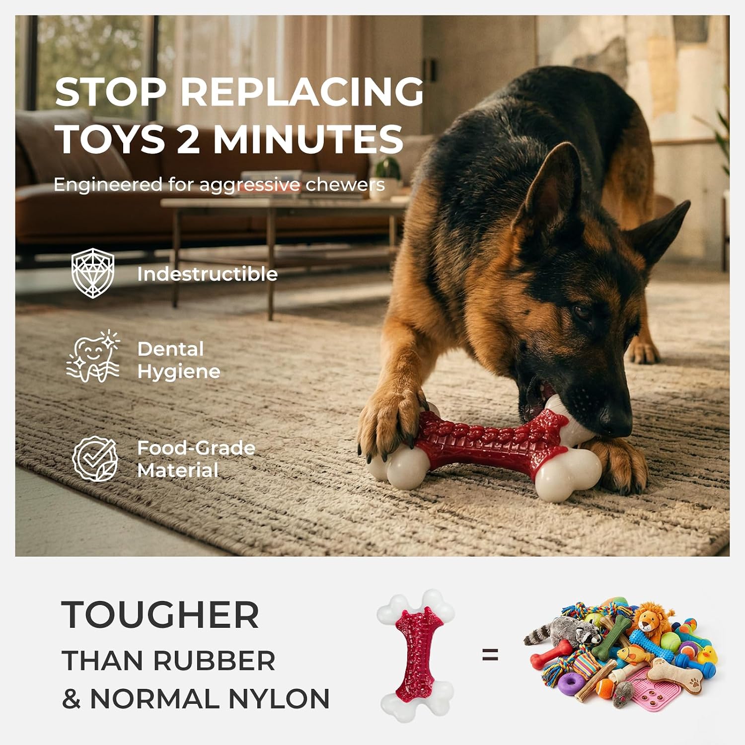 Thumbnail 4 de ChienBox Nylon Bone Toy beef flavour for large dogs