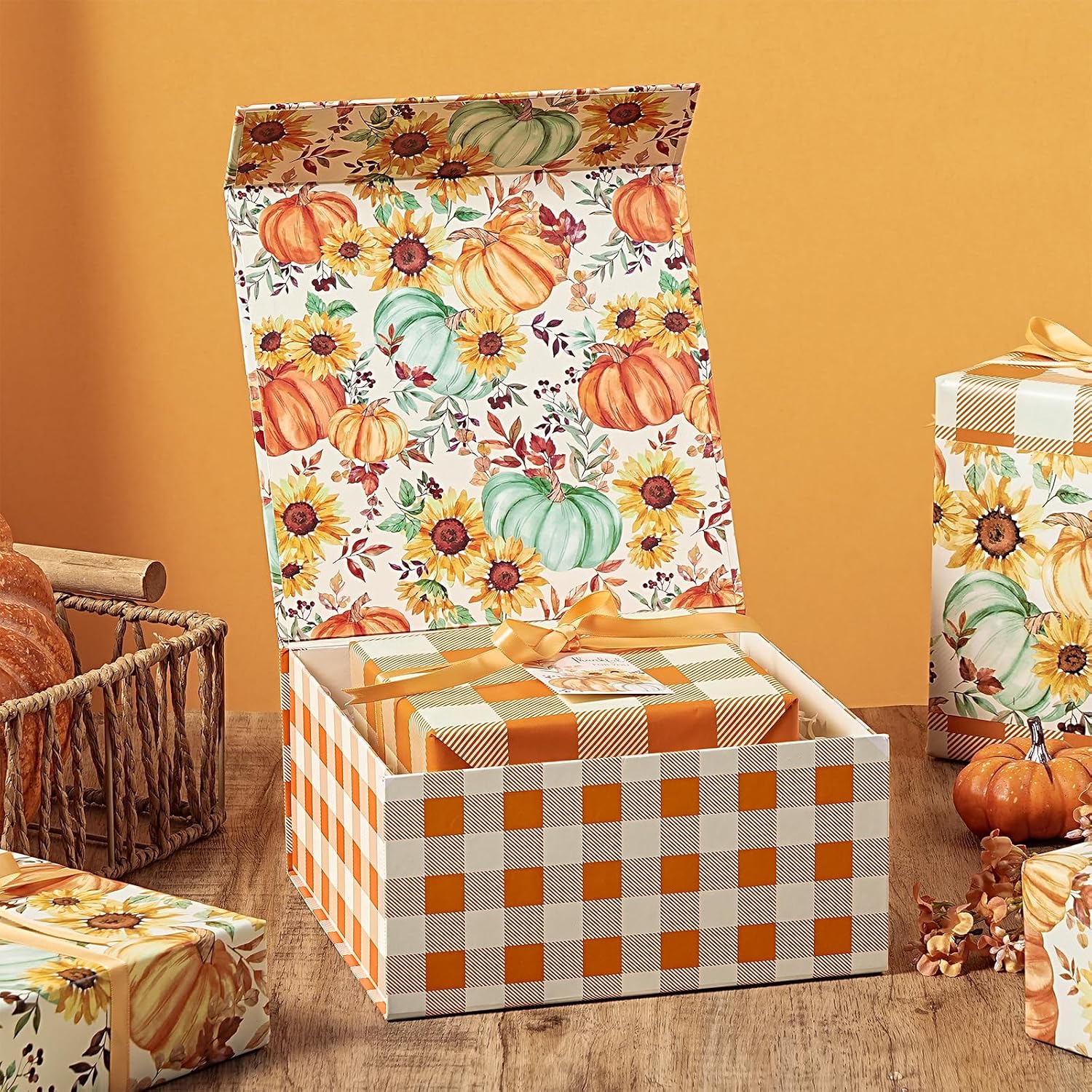 Thumbnail 6 de RUSPEPA Fall Gift Box, 8 x 8 x 4 Inches