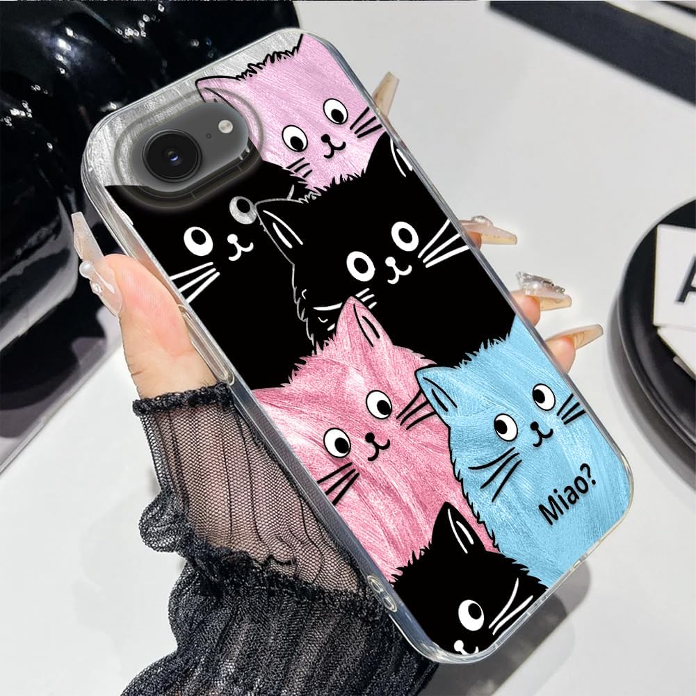 Thumbnail 4 de Tedyhulle Katzen-Muster Hülle für iPhone 7/8 / SE 2020 / SE 2022 – Dünne TPU/PC Schutzhülle, Katzendesign