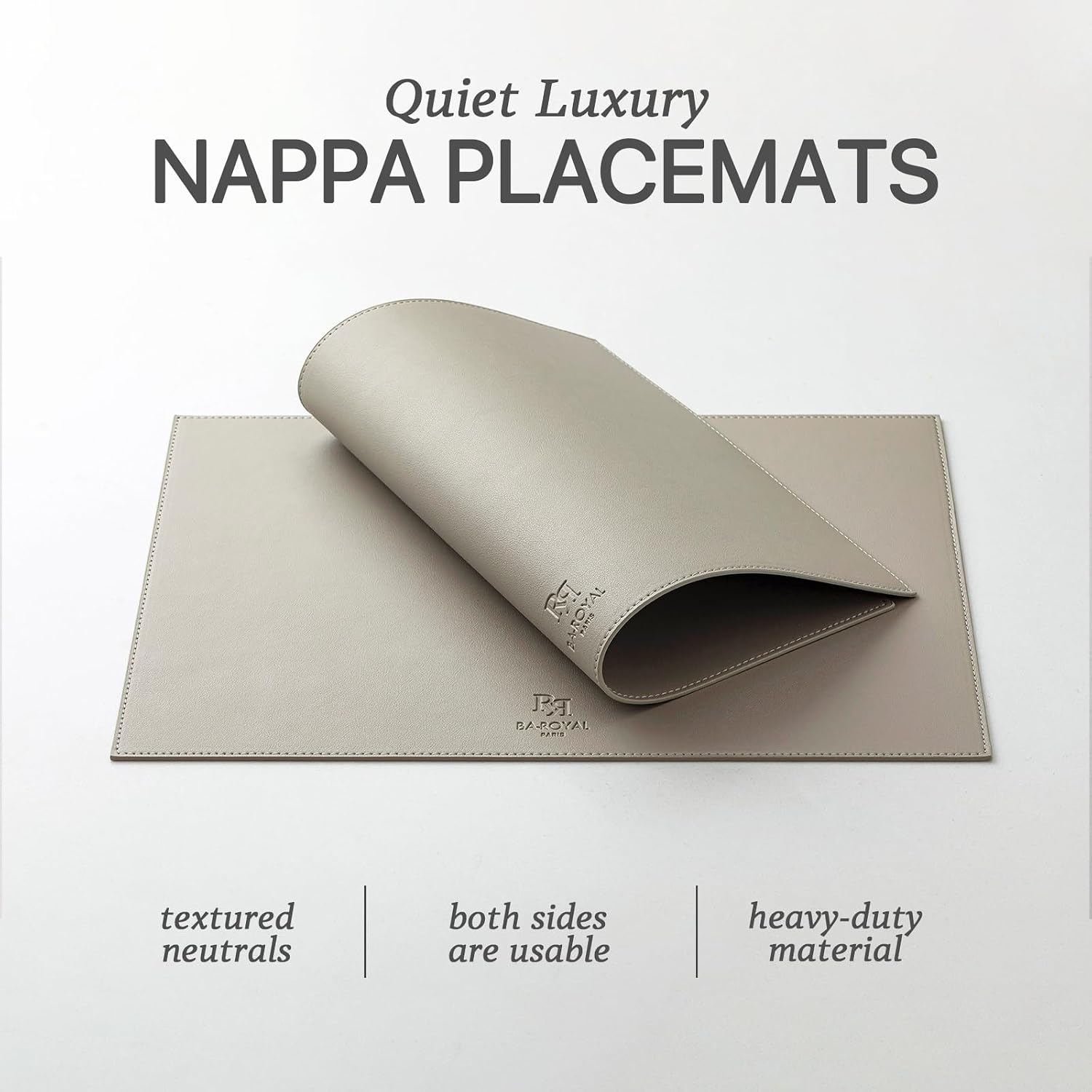 Thumbnail 1 de Baroyal Faux Leather Placemats (Set of 6) — Vinyl, Washable, Heat-Resistant Waterproof Table Mats