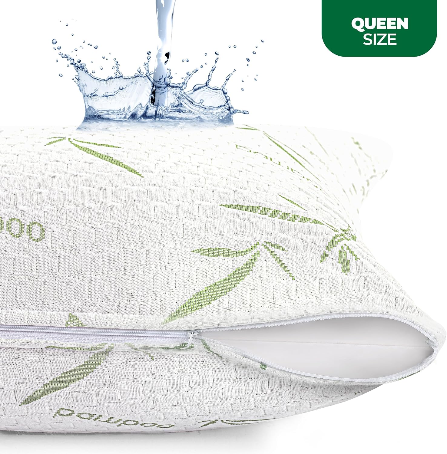 Thumbnail 1 de Utopia Bedding Queen Pillow Protectors, Waterproof Bamboo-Viscose Covers, 2-Pack