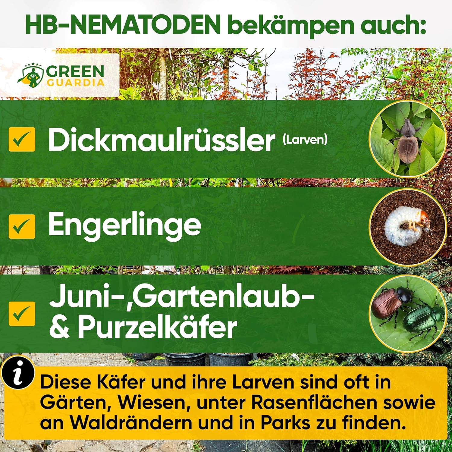 Thumbnail 2 de GREEN GUARDIA Power HB-Nematoden gegen Dickmaulrüssler & Engerlinge – 10 Mio. (20 m²) biologisch, chemiefrei