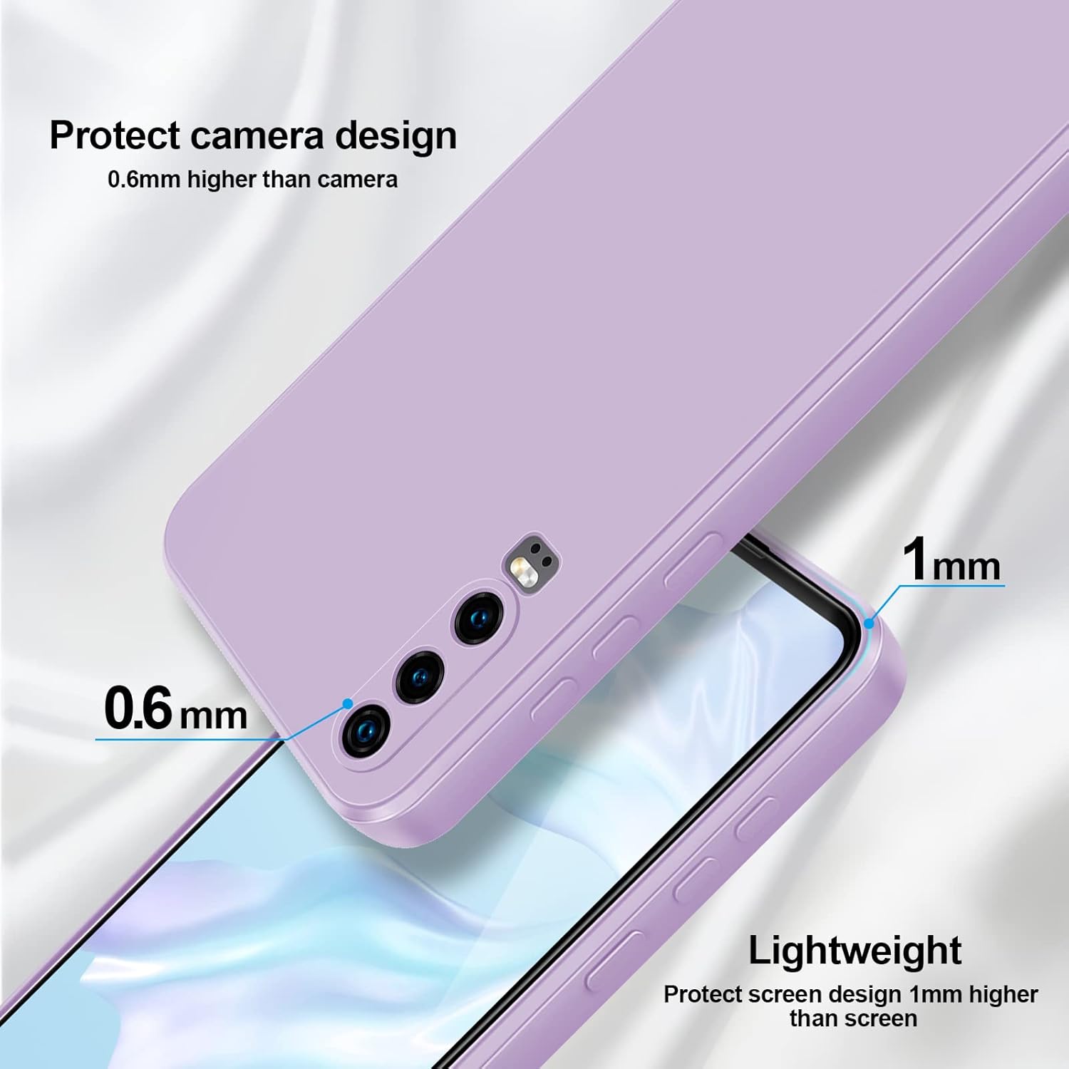 Thumbnail 2 de GiiYoon Hülle für Huawei P30 – Rundumschutz aus Liquid Silicone in Lila