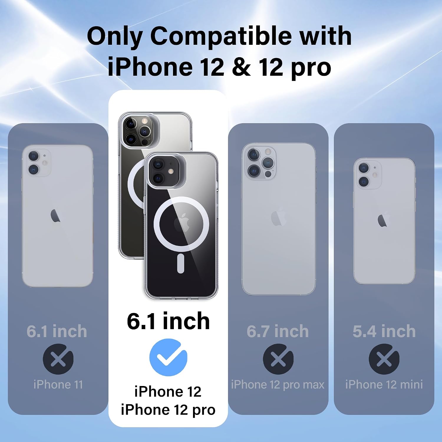 Thumbnail 1 de Supdeal Magnetic Case for iPhone 12/12 Pro (6.1in) – Clear, MagSafe Compatible