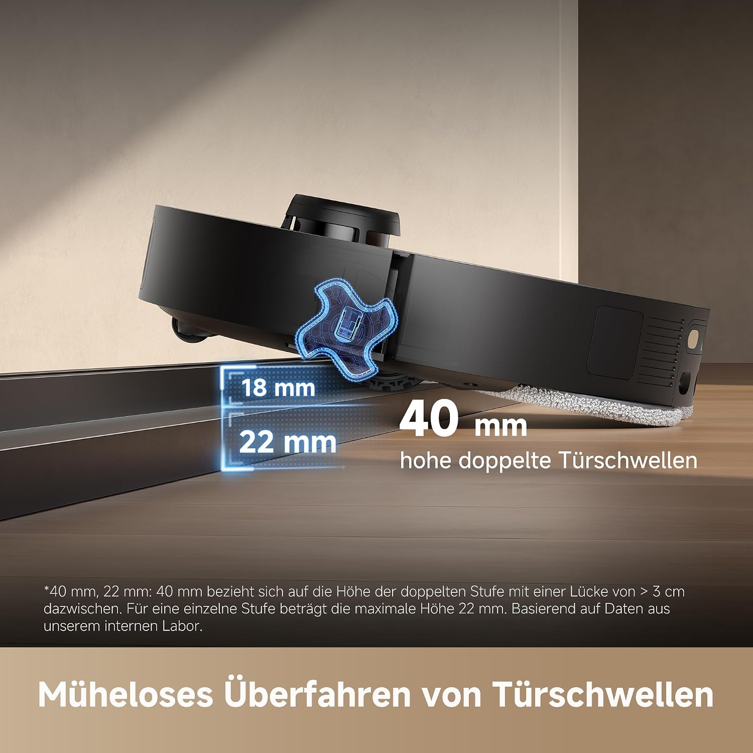 Detalle 2 de dreame L40s Pro Ultra Saugroboter – Selbstreinigender Wischmopp, 19.000 Pa Saugkraft und 100% Detangling DuoBrush
